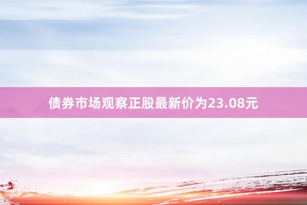 债券市场观察正股最新价为23.08元