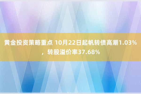 黄金投资策略重点 10月22日起帆转债高潮1.03%，转股溢价率37.68%