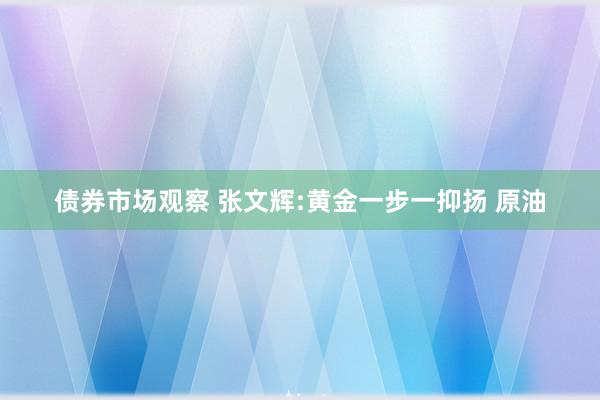 债券市场观察 张文辉:黄金一步一抑扬 原油