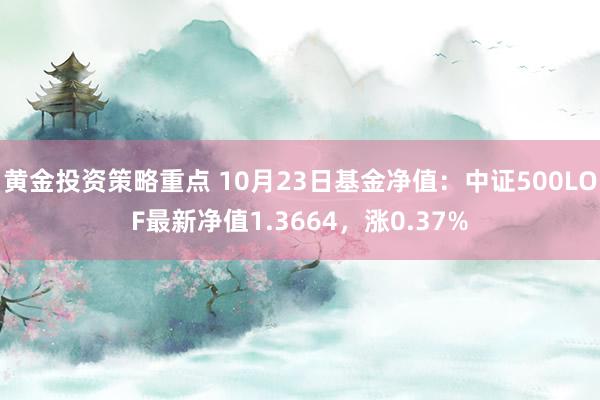 黄金投资策略重点 10月23日基金净值：中证500LOF最新净值1.3664，涨0.37%