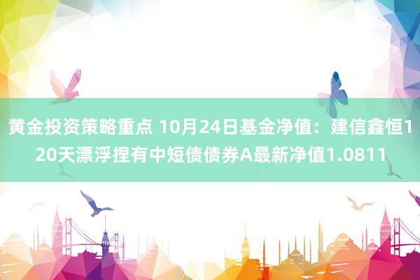 黄金投资策略重点 10月24日基金净值：建信鑫恒120天漂浮捏有中短债债券A最新净值1.0811