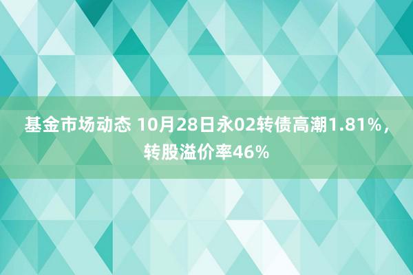 基金市场动态 10月28日永02转债高潮1.81%，转股溢价率46%