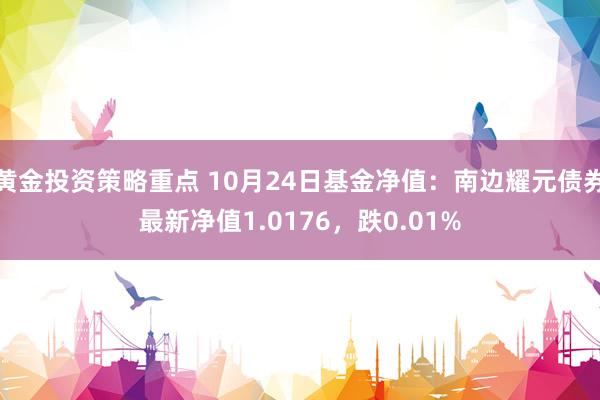 黄金投资策略重点 10月24日基金净值：南边耀元债券最新净值1.0176，跌0.01%