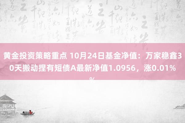 黄金投资策略重点 10月24日基金净值：万家稳鑫30天搬动捏有短债A最新净值1.0956，涨0.01%