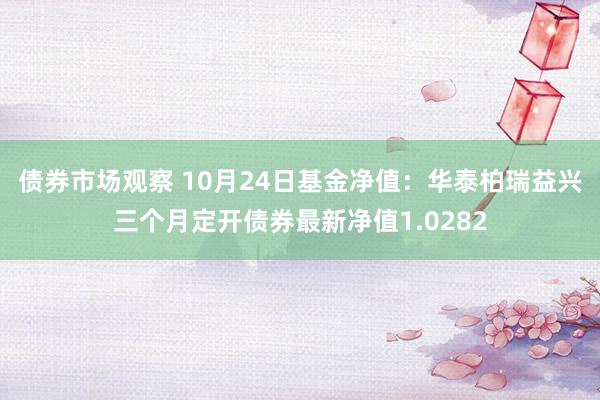 债券市场观察 10月24日基金净值：华泰柏瑞益兴三个月定开债券最新净值1.0282