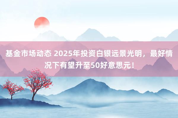 基金市场动态 2025年投资白银远景光明，最好情况下有望升至50好意思元！