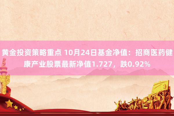 黄金投资策略重点 10月24日基金净值：招商医药健康产业股票最新净值1.727，跌0.92%