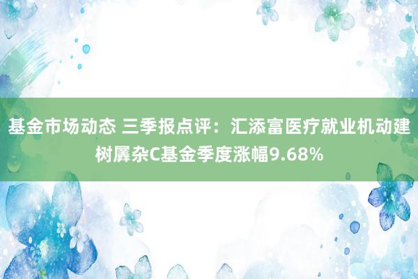 基金市场动态 三季报点评：汇添富医疗就业机动建树羼杂C基金季度涨幅9.68%