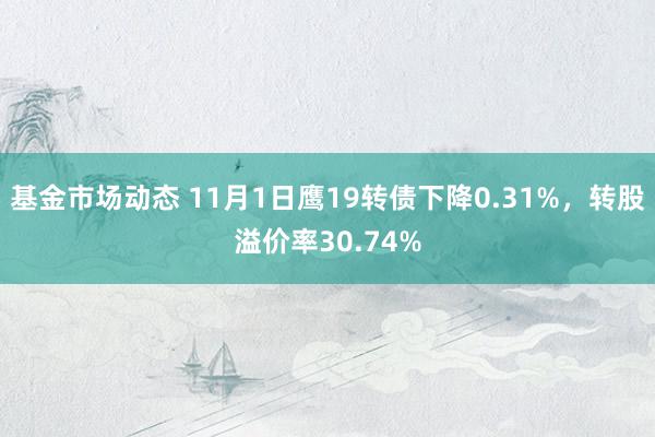 基金市场动态 11月1日鹰19转债下降0.31%，转股溢价率30.74%