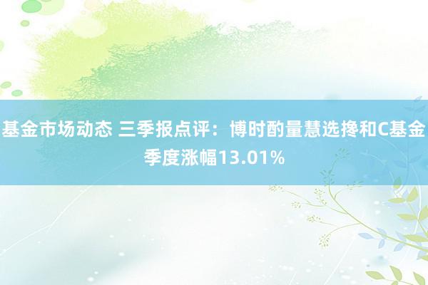 基金市场动态 三季报点评：博时酌量慧选搀和C基金季度涨幅13.01%