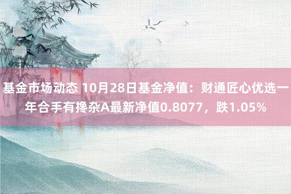 基金市场动态 10月28日基金净值：财通匠心优选一年合手有搀杂A最新净值0.8077，跌1.05%