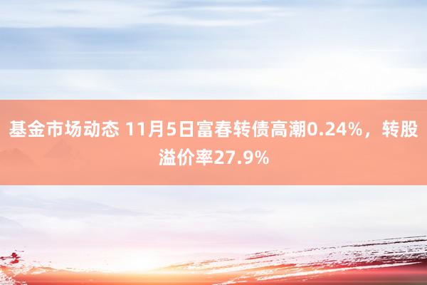 基金市场动态 11月5日富春转债高潮0.24%，转股溢价率27.9%