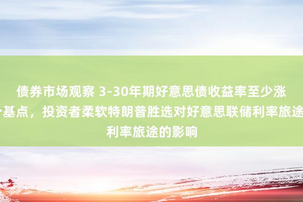 债券市场观察 3-30年期好意思债收益率至少涨超10个基点，投资者柔软特朗普胜选对好意思联储利率旅途的影响