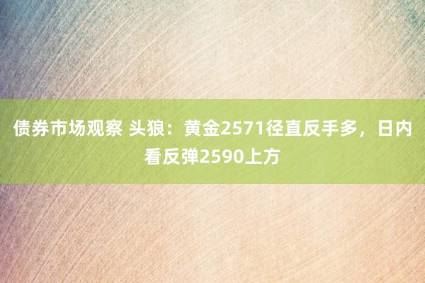 债券市场观察 头狼：黄金2571径直反手多，日内看反弹2590上方