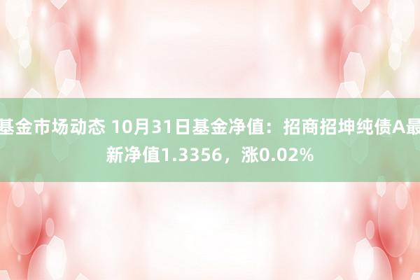 基金市场动态 10月31日基金净值：招商招坤纯债A最新净值1.3356，涨0.02%