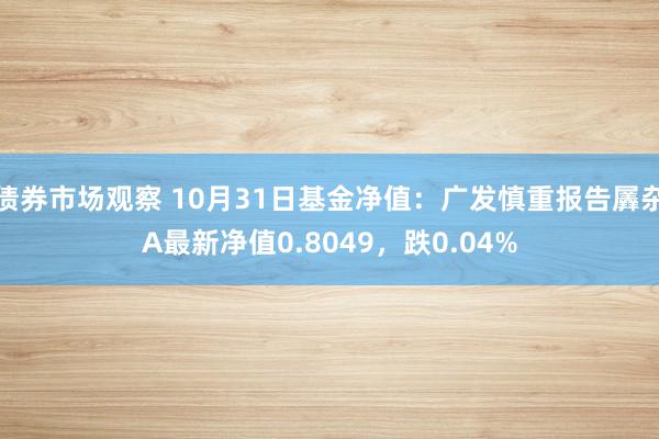 债券市场观察 10月31日基金净值：广发慎重报告羼杂A最新净值0.8049，跌0.04%