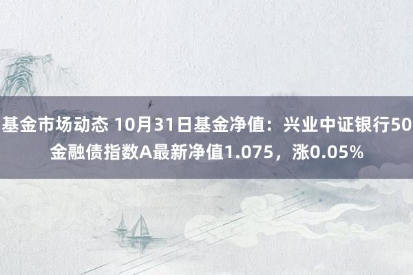 基金市场动态 10月31日基金净值：兴业中证银行50金融债指数A最新净值1.075，涨0.05%