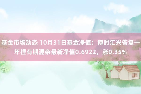 基金市场动态 10月31日基金净值：博时汇兴答复一年捏有期混杂最新净值0.6922，涨0.35%