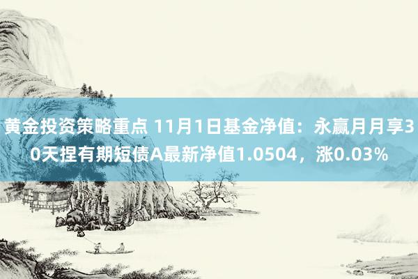 黄金投资策略重点 11月1日基金净值：永赢月月享30天捏有期短债A最新净值1.0504，涨0.03%