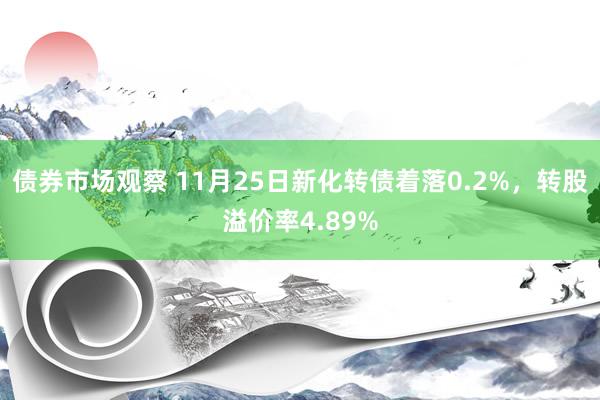 债券市场观察 11月25日新化转债着落0.2%，转股溢价率4.89%