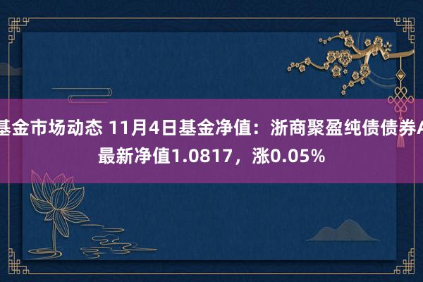 基金市场动态 11月4日基金净值：浙商聚盈纯债债券A最新净值1.0817，涨0.05%