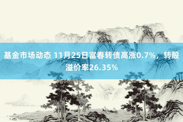 基金市场动态 11月25日富春转债高涨0.7%，转股溢价率26.35%