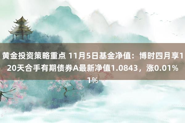 黄金投资策略重点 11月5日基金净值：博时四月享120天合手有期债券A最新净值1.0843，涨0.01%