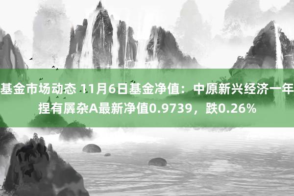 基金市场动态 11月6日基金净值：中原新兴经济一年捏有羼杂A最新净值0.9739，跌0.26%