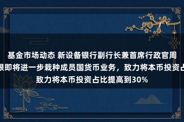 基金市场动态 新设备银行副行长兼首席行政官周强武：新设备银即将进一步栽种成员国货币业务，致力将本币投资占比提高到30%