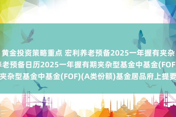 黄金投资策略重点 宏利养老预备2025一年握有夹杂(FOF)A: 宏利酣畅养老预备日历2025一年握有期夹杂型基金中基金(FOF)(A类份额)基金居品府上提要更新