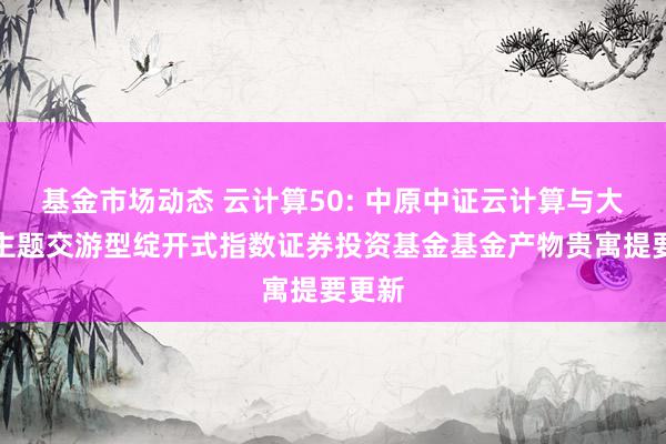 基金市场动态 云计算50: 中原中证云计算与大数据主题交游型绽开式指数证券投资基金基金产物贵寓提要更新