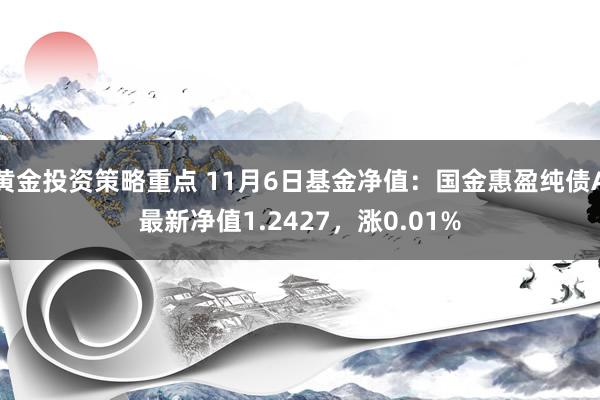 黄金投资策略重点 11月6日基金净值：国金惠盈纯债A最新净值1.2427，涨0.01%