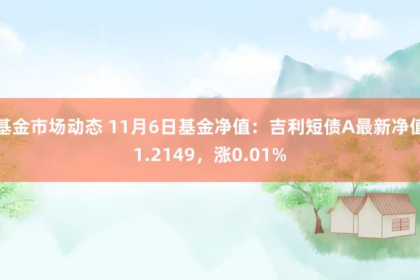 基金市场动态 11月6日基金净值：吉利短债A最新净值1.2149，涨0.01%