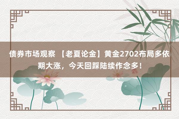 债券市场观察 【老夏论金】黄金2702布局多依期大涨，今天回踩陆续作念多！