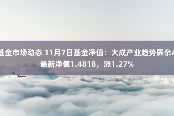 基金市场动态 11月7日基金净值：大成产业趋势羼杂A最新净值1.4818，涨1.27%