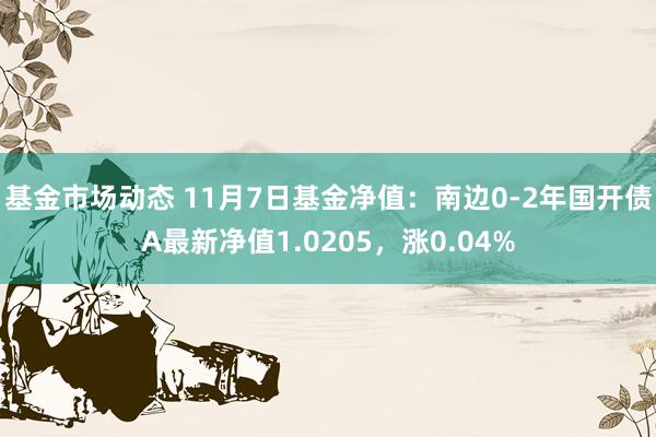 基金市场动态 11月7日基金净值：南边0-2年国开债A最新净值1.0205，涨0.04%