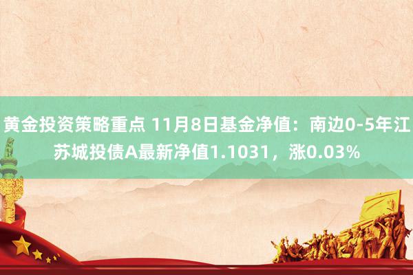 黄金投资策略重点 11月8日基金净值：南边0-5年江苏城投债A最新净值1.1031，涨0.03%