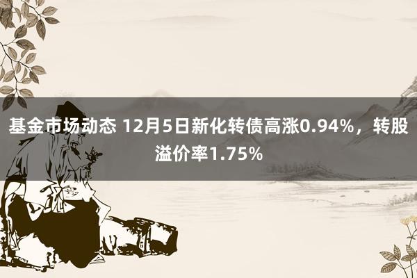 基金市场动态 12月5日新化转债高涨0.94%，转股溢价率1.75%