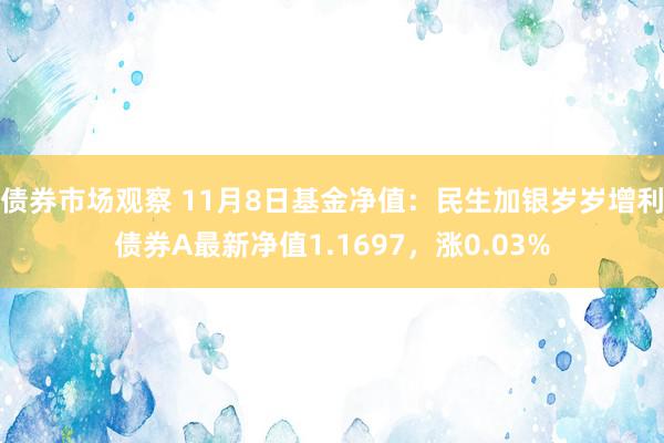 债券市场观察 11月8日基金净值：民生加银岁岁增利债券A最新净值1.1697，涨0.03%