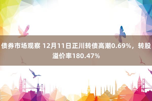 债券市场观察 12月11日正川转债高潮0.69%，转股溢价率180.47%