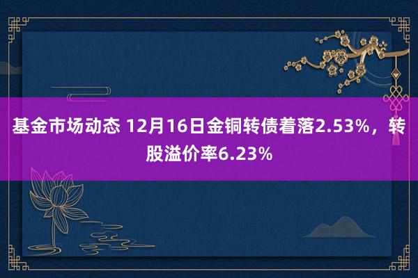 基金市场动态 12月16日金铜转债着落2.53%，转股溢价率6.23%