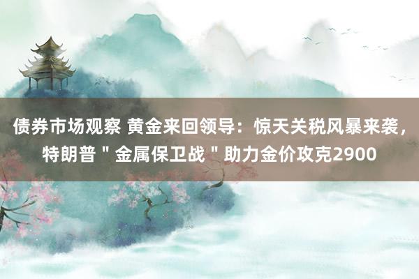 债券市场观察 黄金来回领导：惊天关税风暴来袭，特朗普＂金属保卫战＂助力金价攻克2900