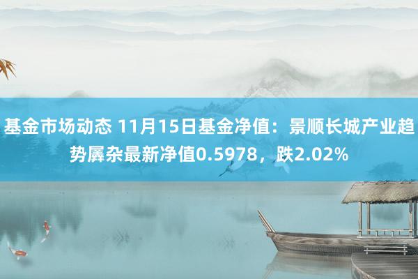 基金市场动态 11月15日基金净值：景顺长城产业趋势羼杂最新净值0.5978，跌2.02%