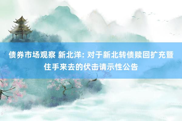 债券市场观察 新北洋: 对于新北转债赎回扩充暨住手来去的伏击请示性公告