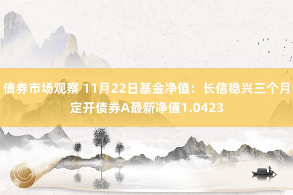 债券市场观察 11月22日基金净值：长信稳兴三个月定开债券A最新净值1.0423