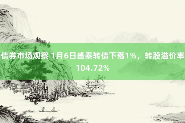 债券市场观察 1月6日盛泰转债下落1%，转股溢价率104.72%