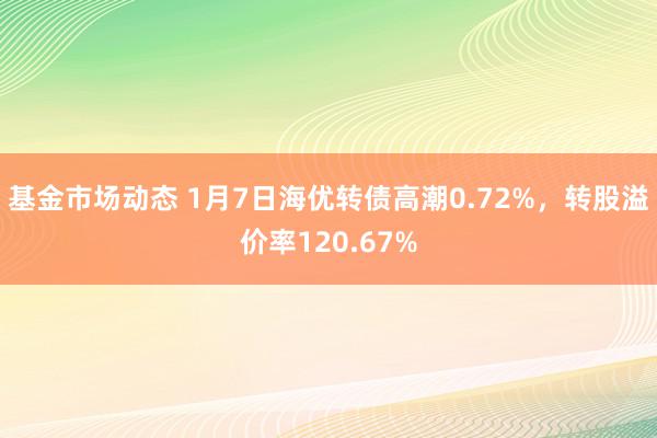 基金市场动态 1月7日海优转债高潮0.72%，转股溢价率120.67%