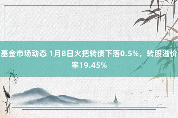 基金市场动态 1月8日火把转债下落0.5%，转股溢价率19.45%