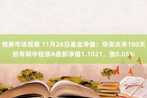 债券市场观察 11月26日基金净值：华安众享180天抓有期中短债A最新净值1.1021，涨0.05%